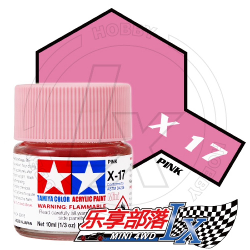 X-17 Pink Acrylic Paint Mini X17 - Tamiya